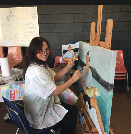 Student painting