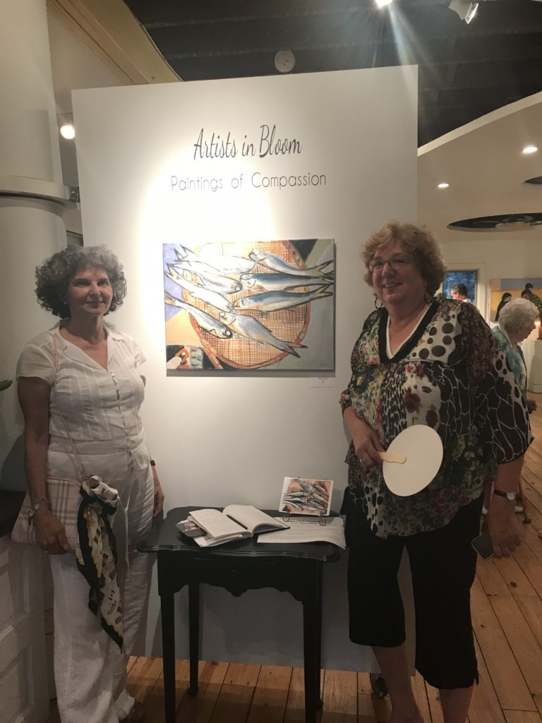 Student at art gallery show